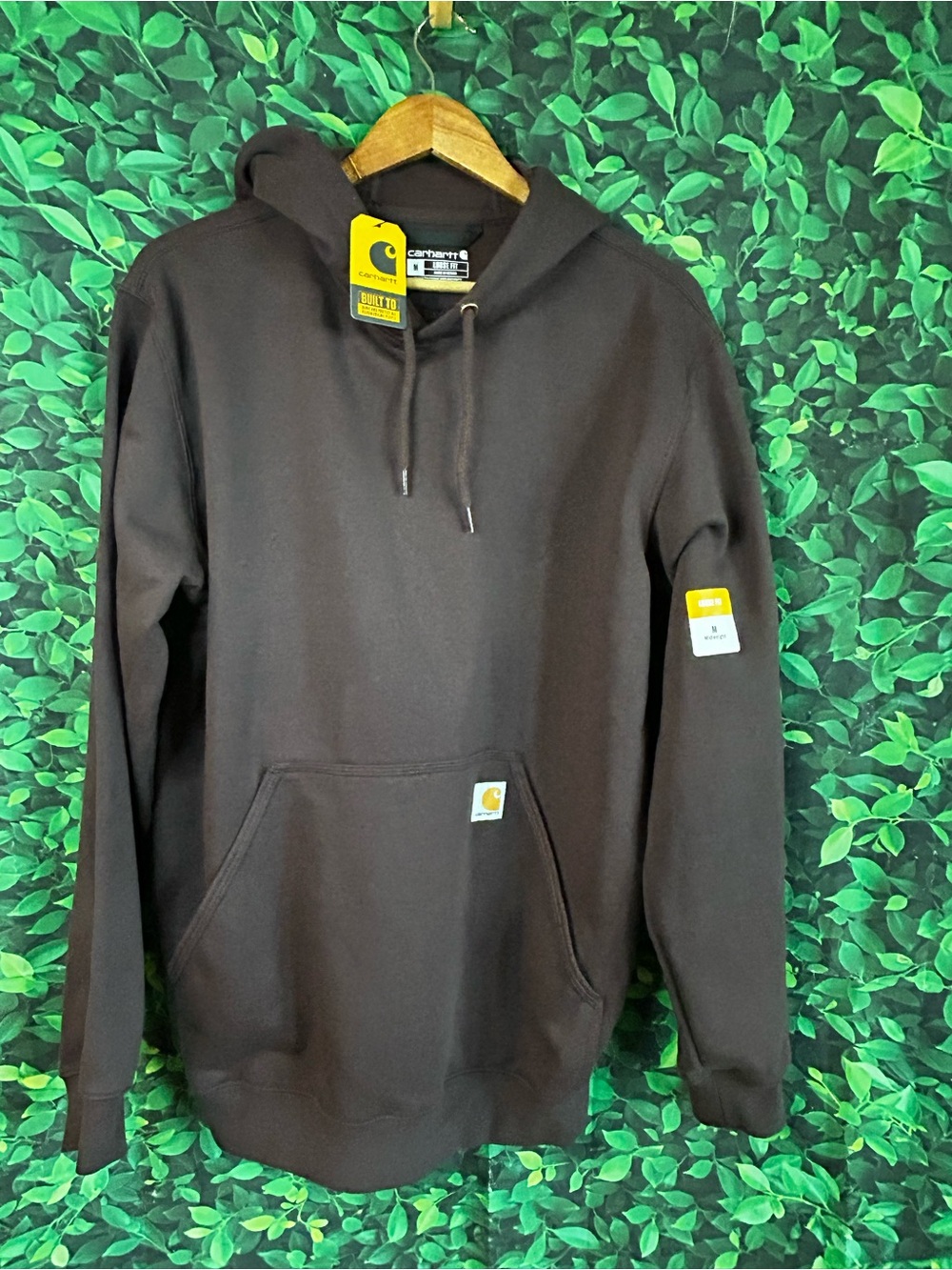Carhartt Men's Dark Brown Pullover Hoodie with Front Pocket